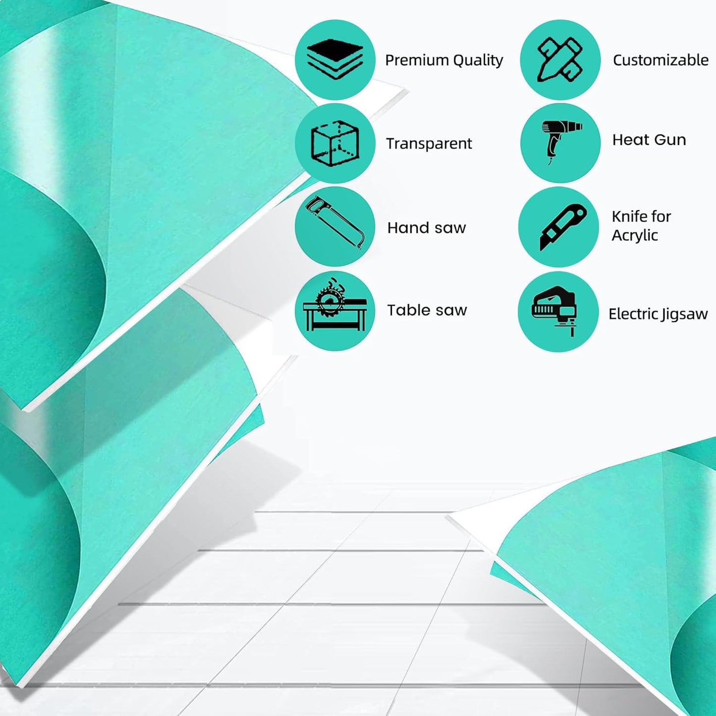 4' x 8' (1/8 inch I 3mm Thick) Clear Plexiglass Sheet $95