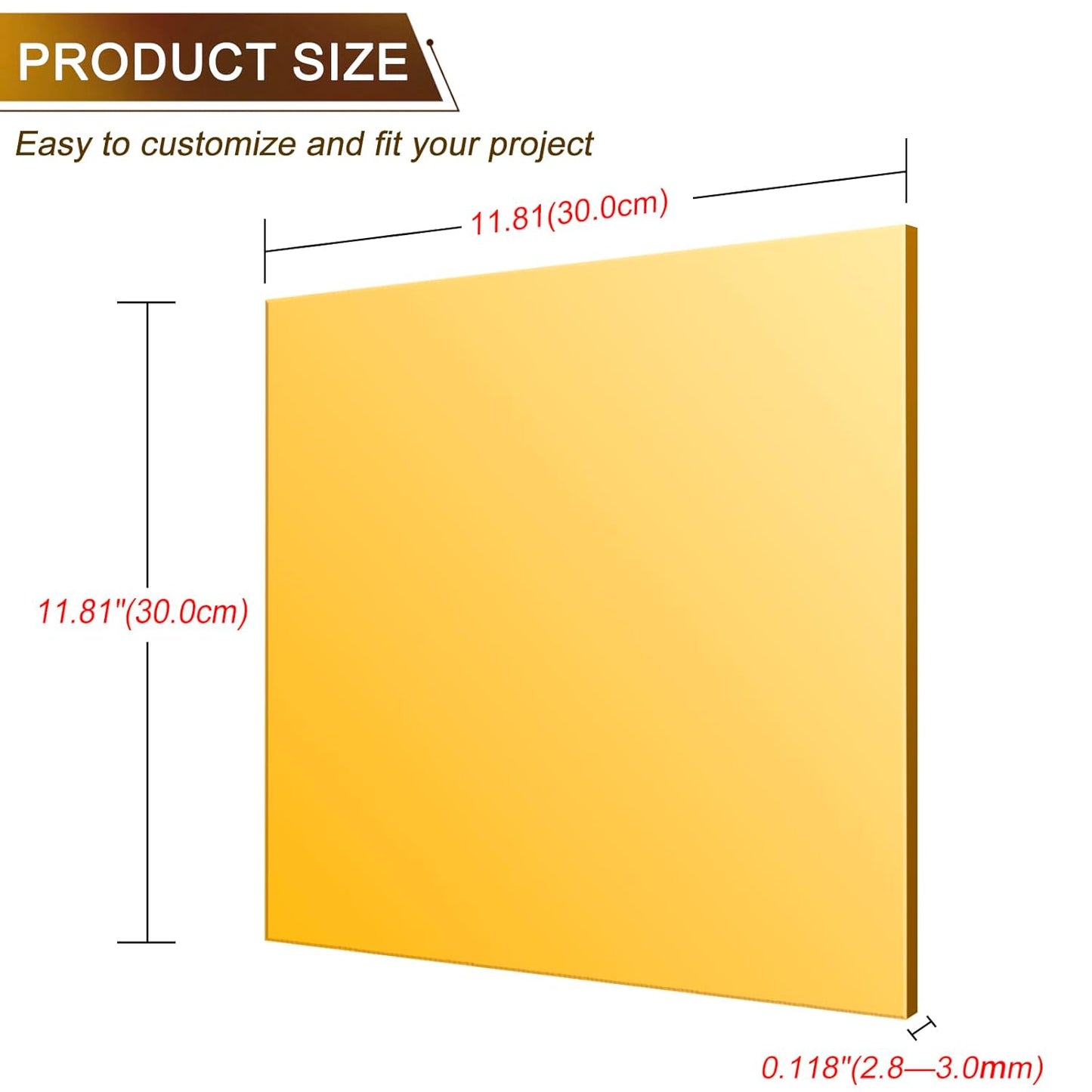 4' x 8' (3/16 inch I 4.5mm Thick) GOLD MIRROR Plexiglass Sheet $265