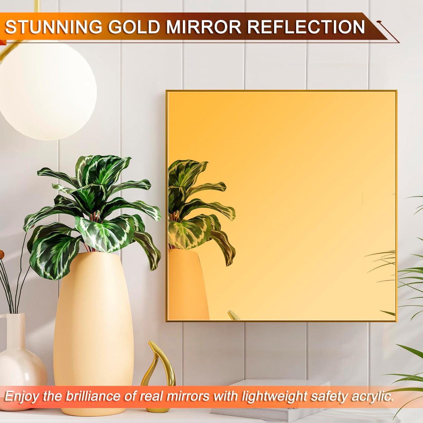 4' x 8' (3/16 inch I 4.5mm Thick) GOLD MIRROR Plexiglass Sheet $265