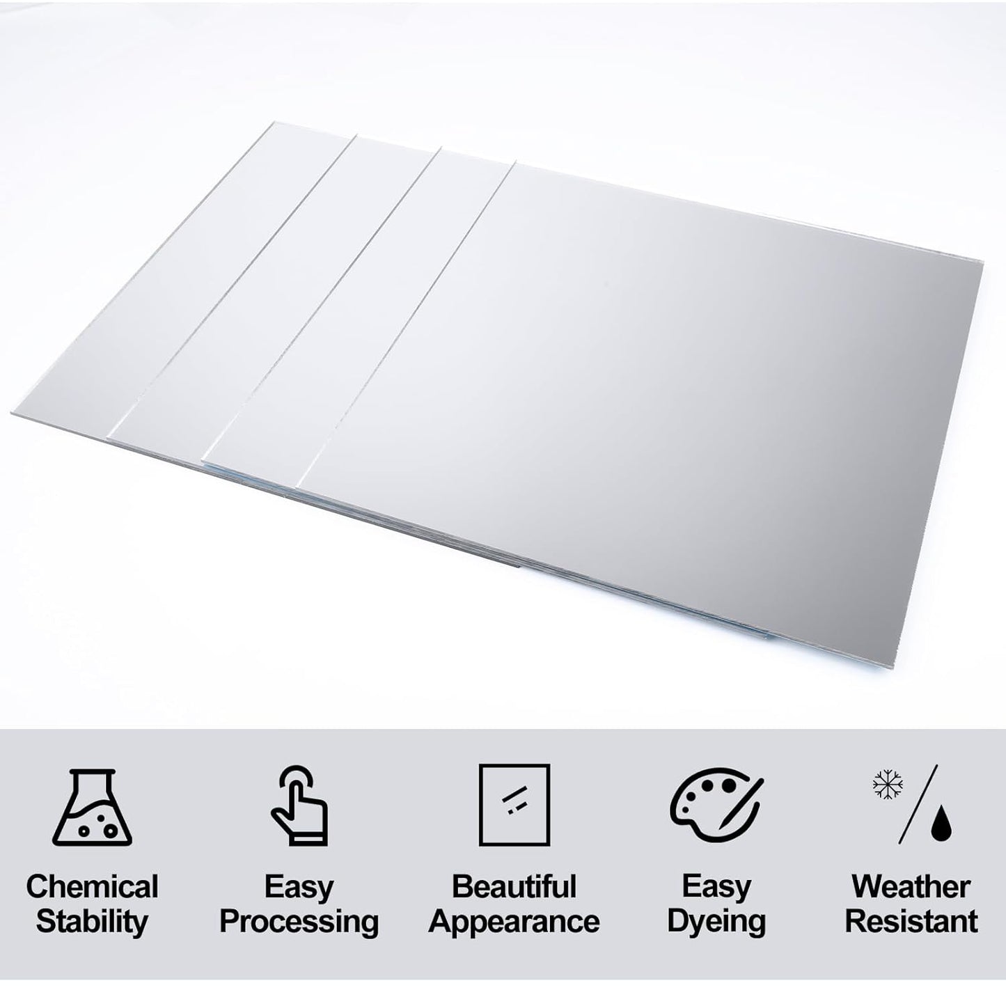 4' x 8' (3/16 inch I 4.5mm Thick) SILVER MIRROR Plexiglass Sheet $265