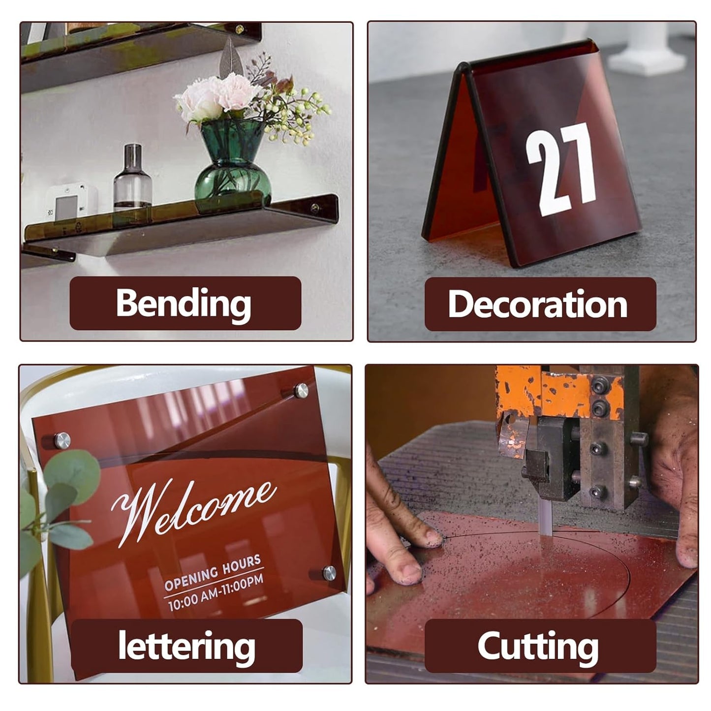 4' x 8' (1/8 inch I 3mm Thick) Smoked Brown Plexiglass Sheet $185