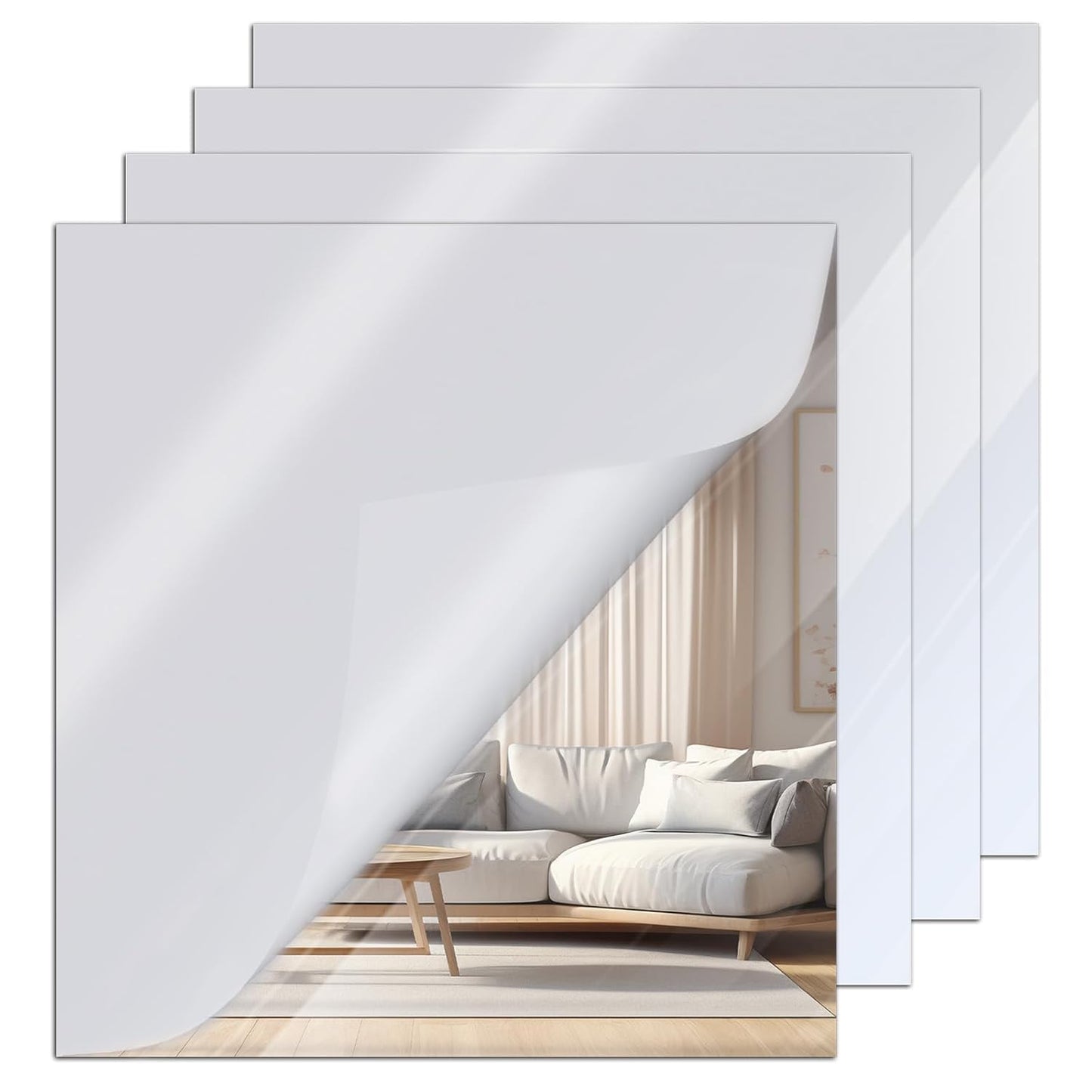 4' x 8' (3/16 inch I 4.5mm Thick) SILVER MIRROR Plexiglass Sheet $265